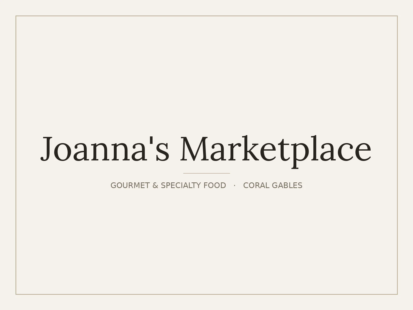Joanna's Marketplace, Coral Gables