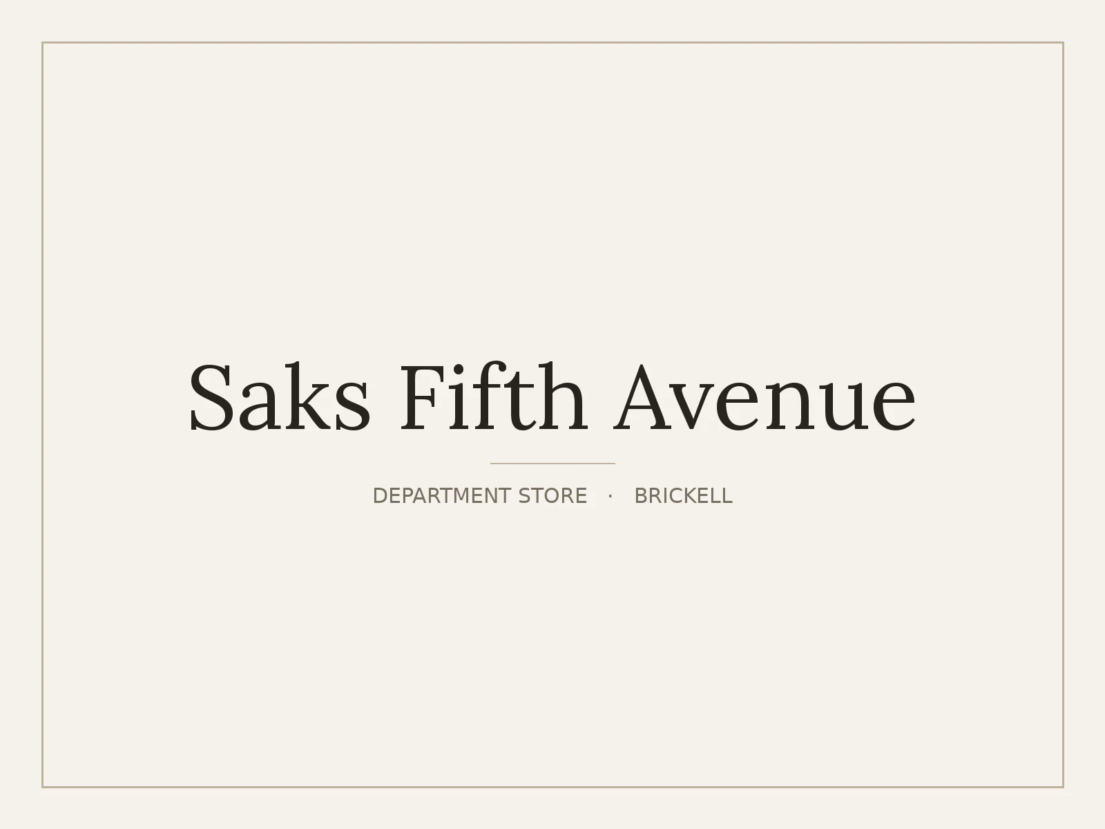 Saks Fifth Avenue, Brickell
