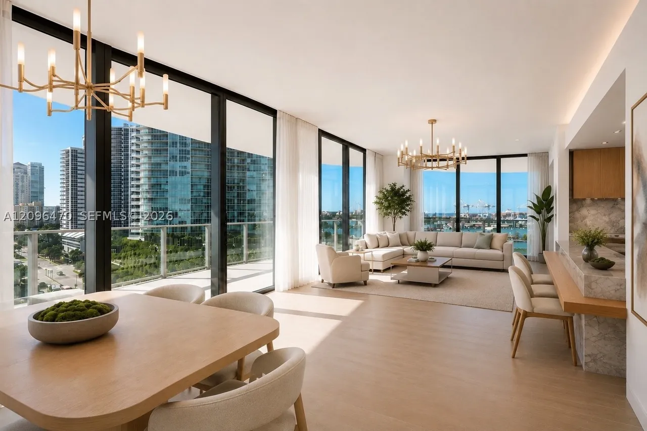 Residence 1001: Corner 3-bedroom with a 900 SF wraparound terrace