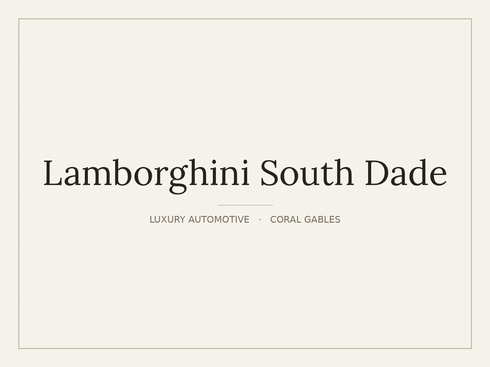 Lamborghini South Dade, Coral Gables