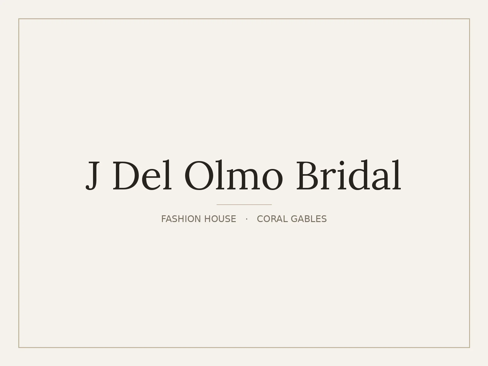 J Del Olmo Bridal, Coral Gables