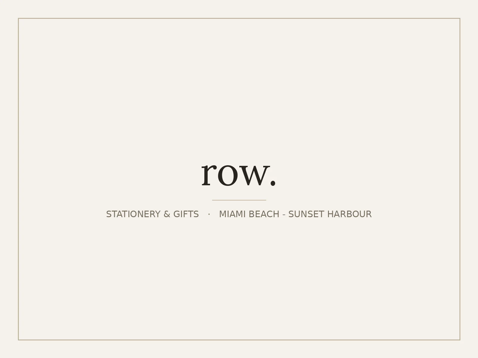row., Miami Beach - Sunset Harbour